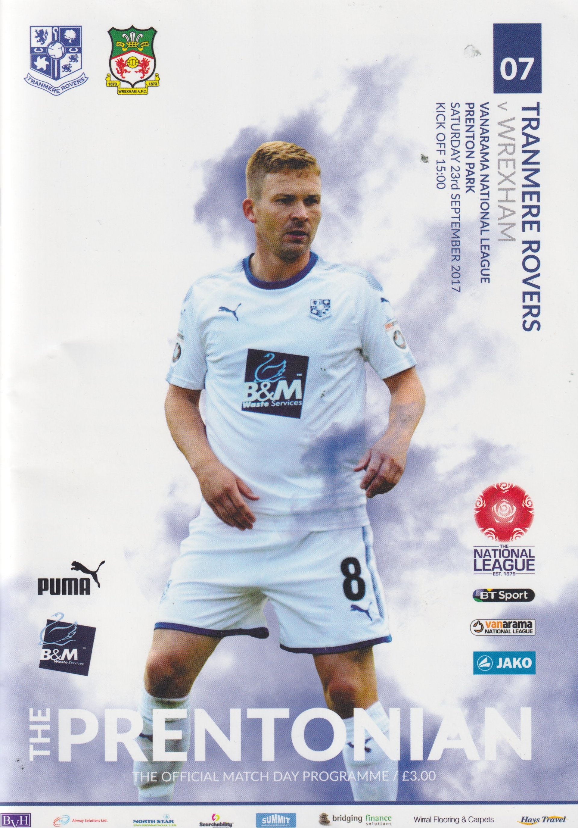 Tranmere Rovers v Wrexham match programme